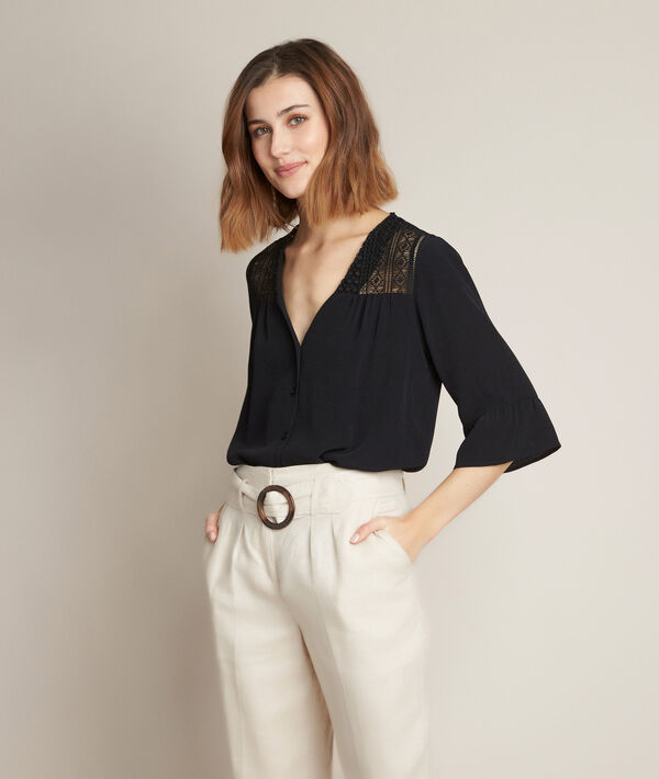 Blouse à dentelle noire Eddie | 1-2-3 Blouse à dentelle noire Eddie PhotoZ | 1-2-3