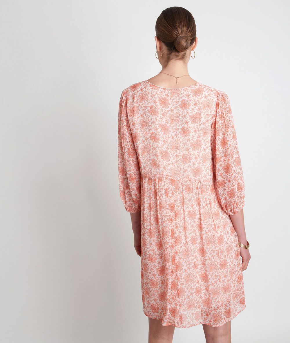 Robe courte légère imprimée pêche sirielle pêche.