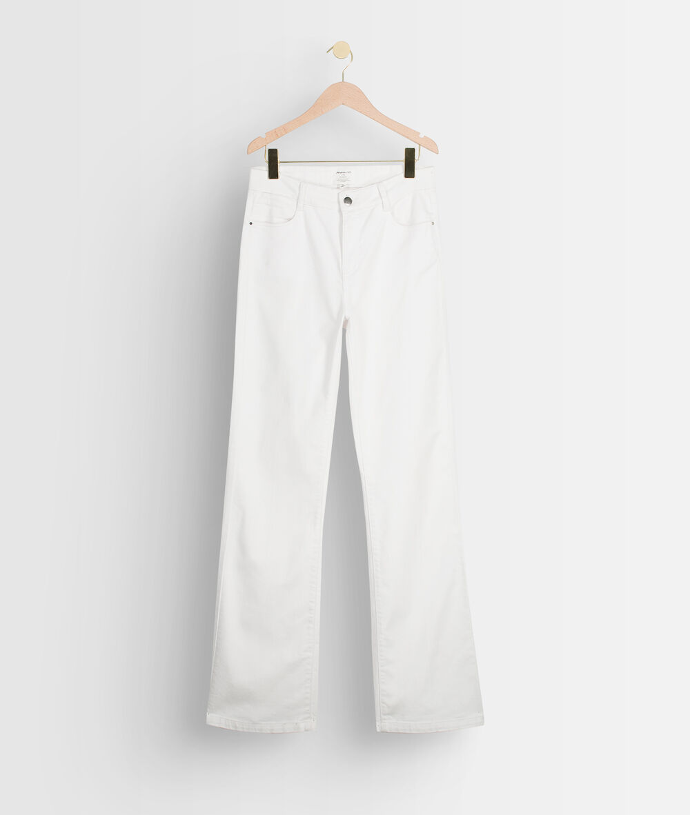 Jean wide leg en coton biologique blanc fidji blanc.