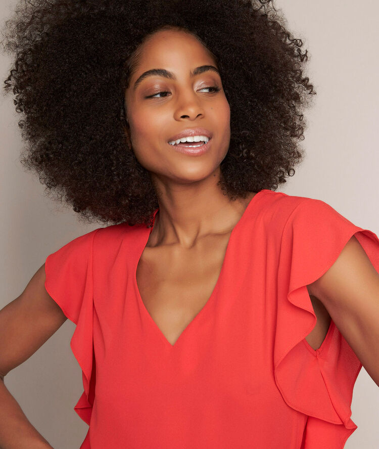 Rood topje met volants elfie vlam.