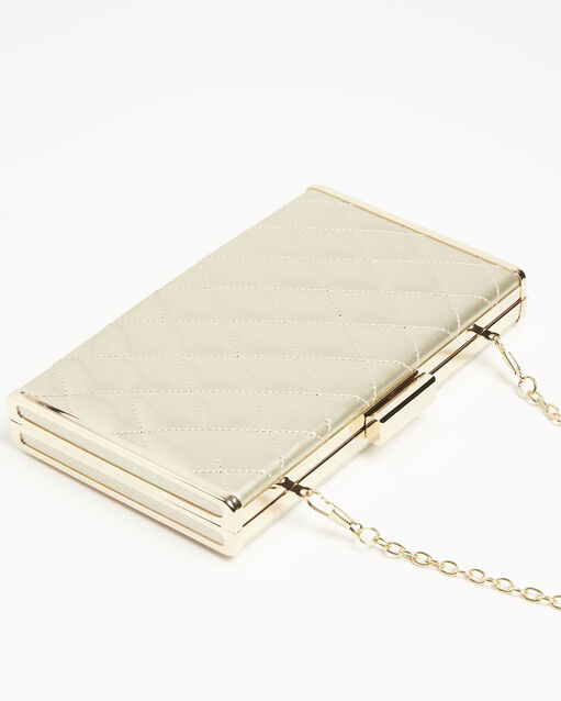 Minaudière dorée matelassée ida or.