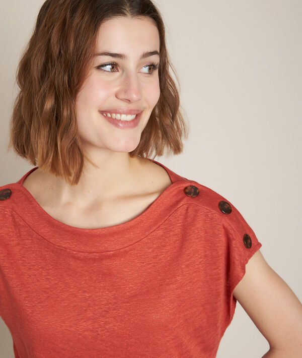 Tee-shirt en lin brique Royal | 1-2-3 Tee-shirt en lin brique Royal PhotoZ | 1-2-3