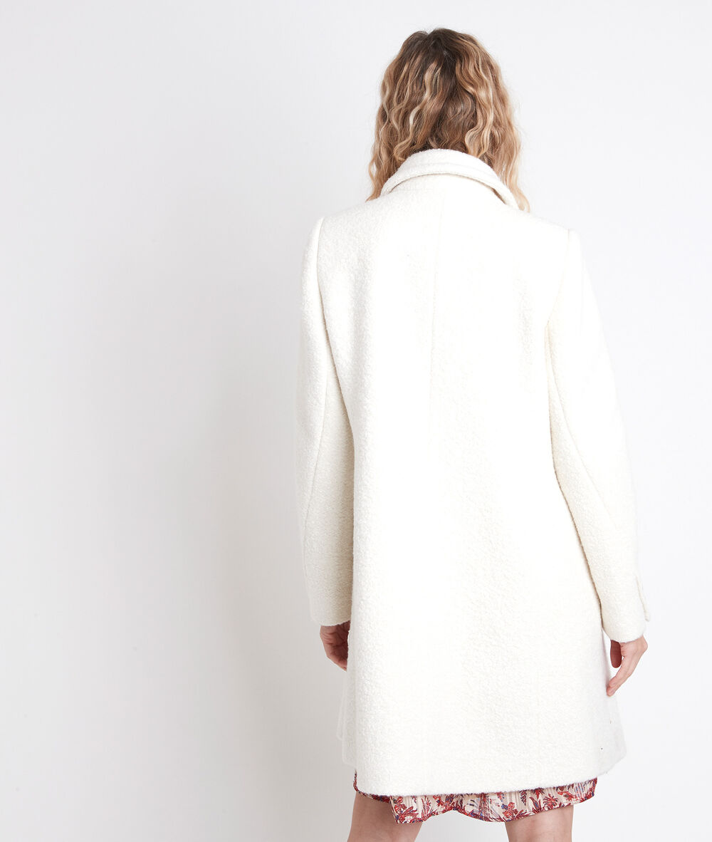 Manteau laine bouclette jeff ecru.