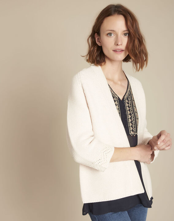 Gilet en maille poudre Ficelle | 1-2-3 Gilet en maille poudre Ficelle PhotoZ | 1-2-3
