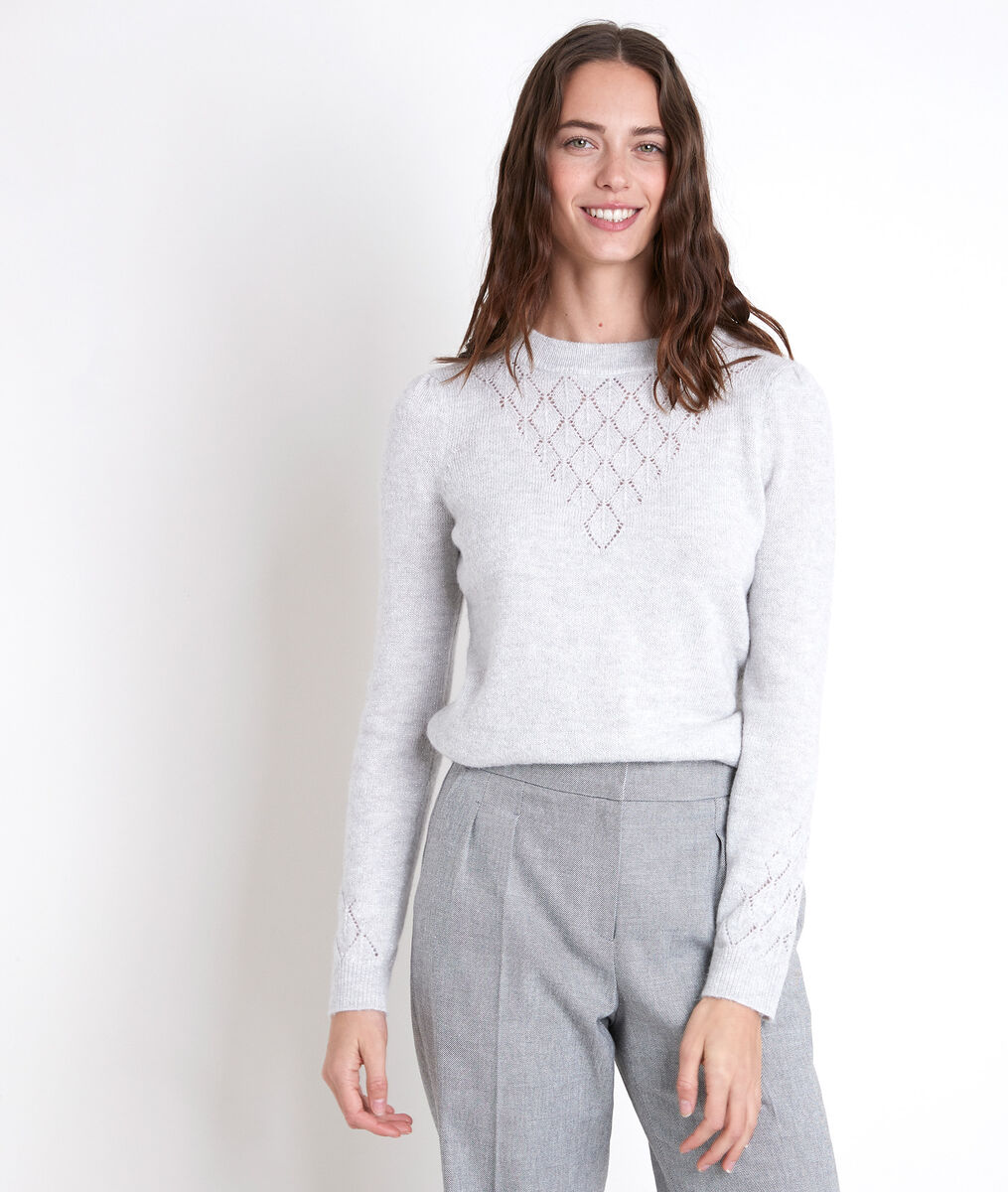 Pull en polyamide recyclé gris Aleck | 1-2-3 Pull en polyamide recyclé gris Aleck PhotoZ | 1-2-3