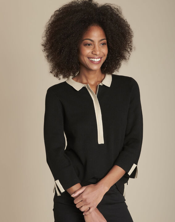 Pull noir milano col polo Formule | 1-2-3 Pull noir milano col polo Formule PhotoZ | 1-2-3