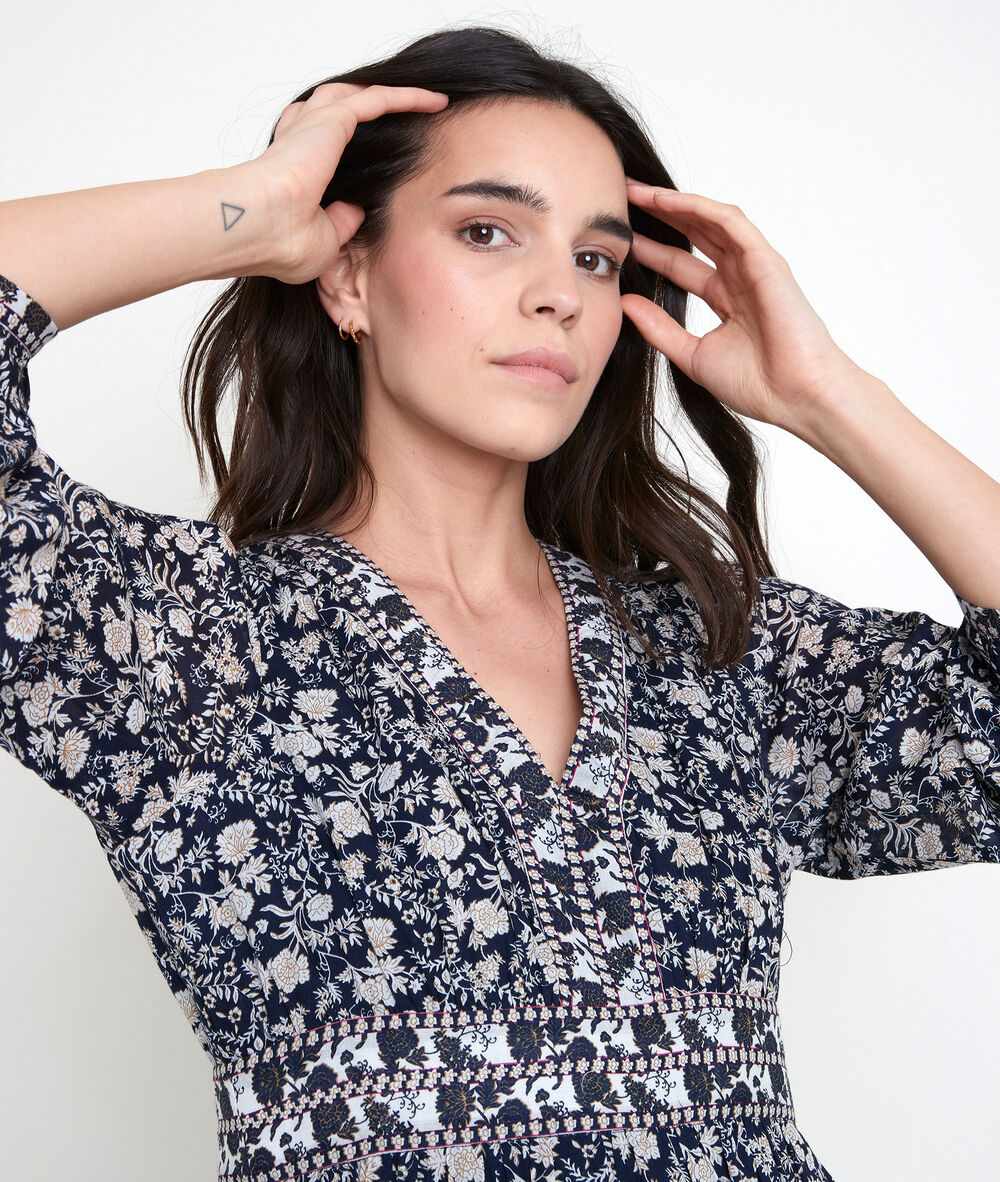 Robe longue imprimée loanne encre.