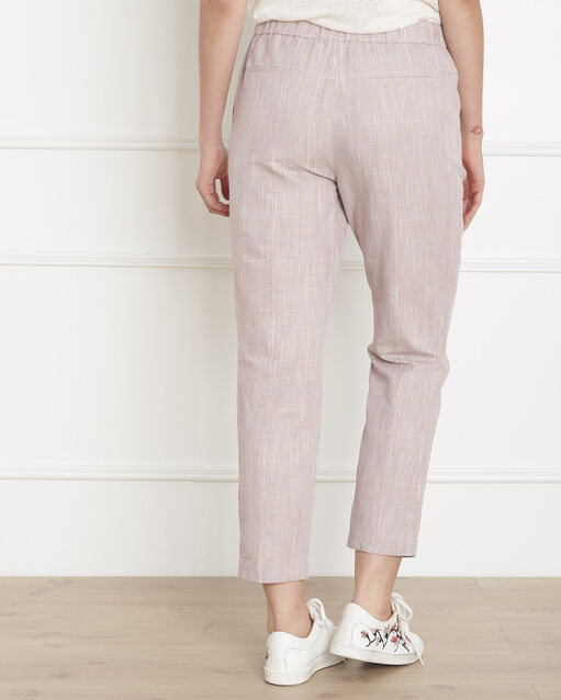 Pantalon rose imprimé prince de galles ginger rose pale.