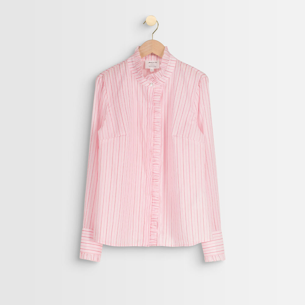 Chemise rayée poudre tonia poudre.