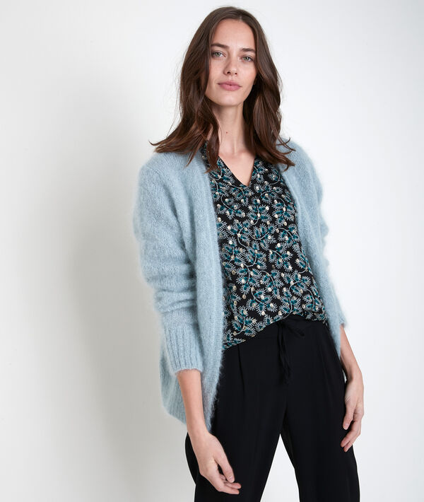 Gilet en mohair mélangé céladon Rozelle | 1-2-3 Gilet en mohair mélangé céladon Rozelle PhotoZ | 1-2-3