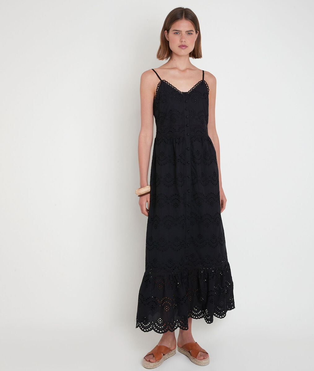 Robe longue en broderie anglaise noire LYS | 1-2-3 Robe longue en broderie anglaise noire LYS PhotoZ | 1-2-3