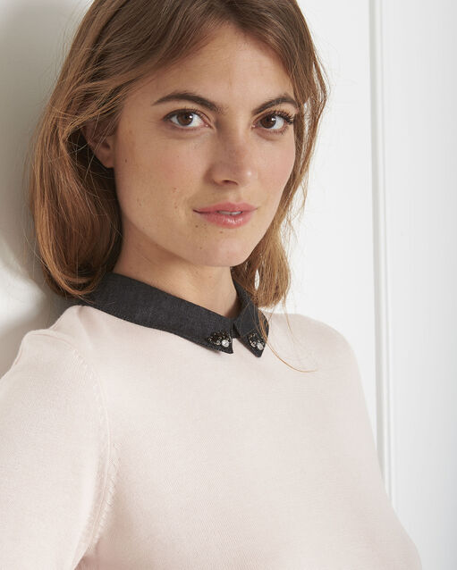 Pull poudre col fantaisie adam poudre.