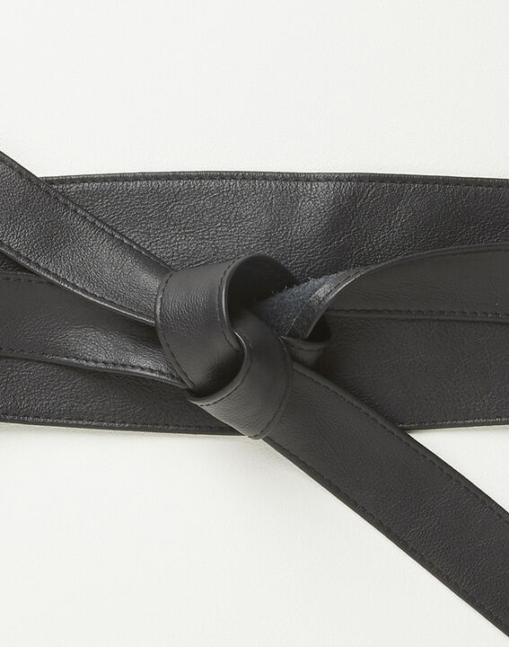 Ceinture large noire en cuir à nouer Raul | 1-2-3 Ceinture large noire en cuir à nouer Raul PhotoZ | 1-2-3