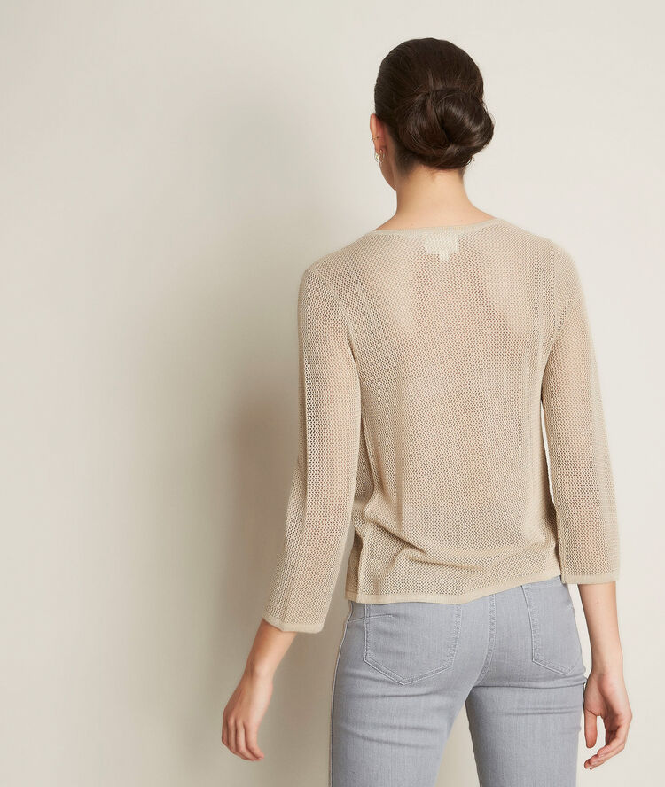 Gilet ajouré doré noisette or blanchi.