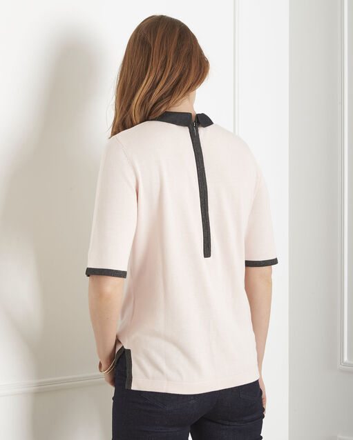 Pull poudre col fantaisie adam poudre.