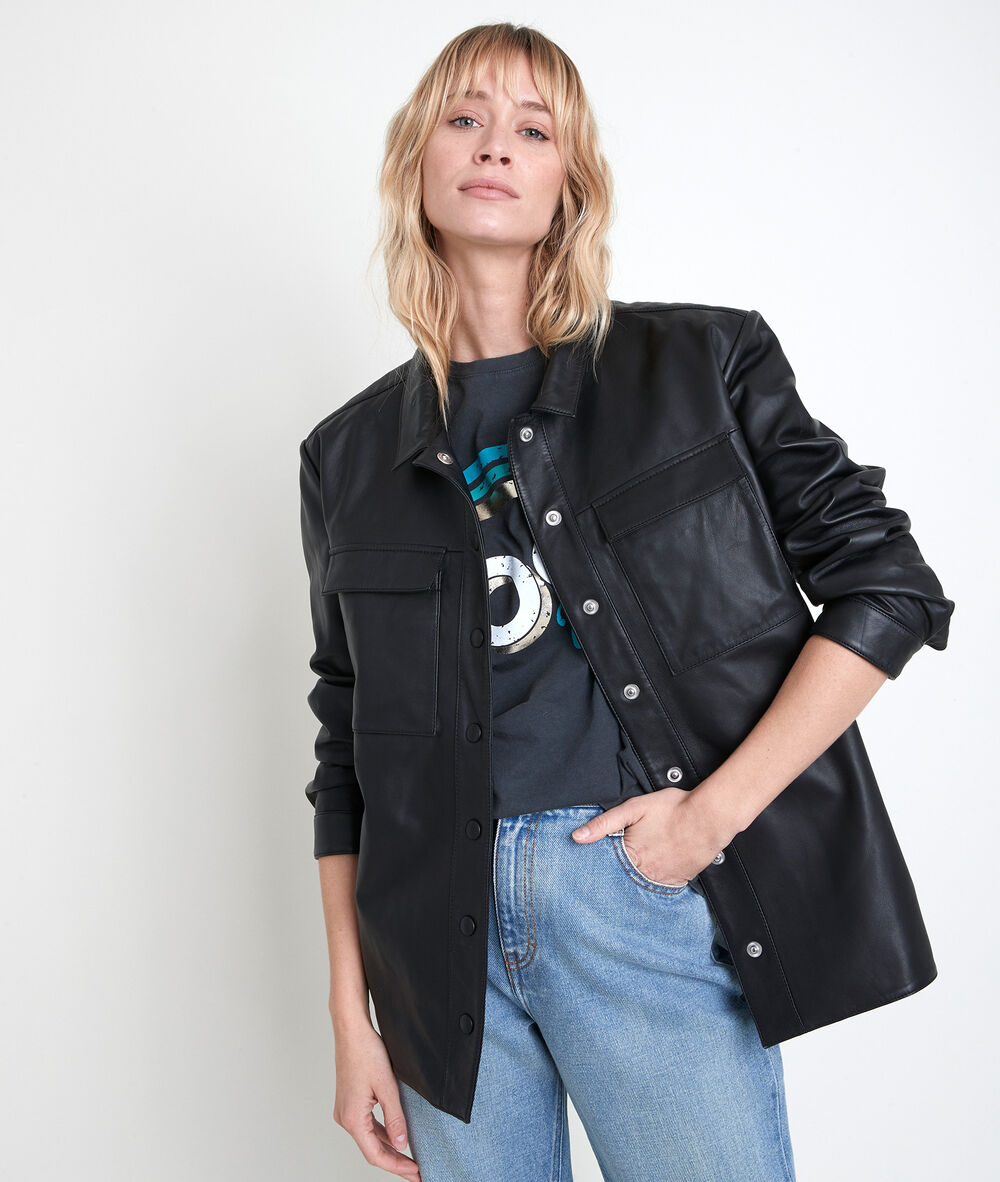 Zwart overhemd poppy noir.