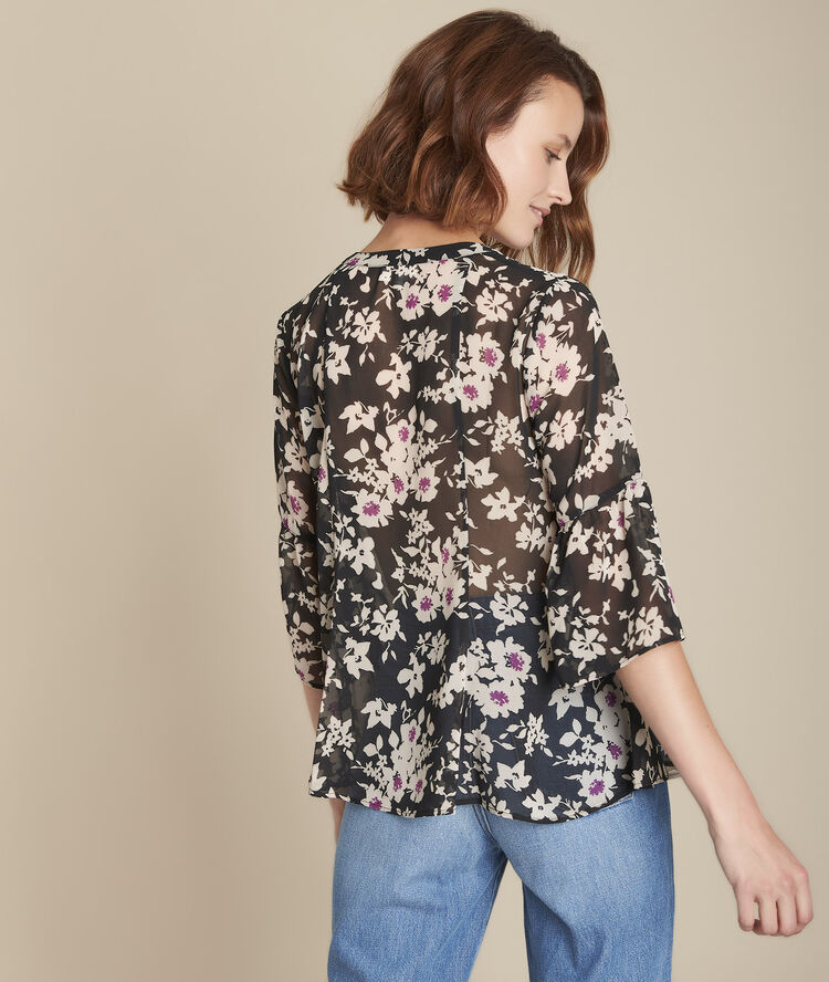 Blouse imprimé fleuri valerianne noir.