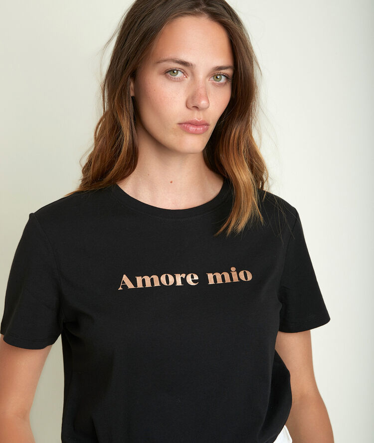 Tee-shirt noir sérigraphié reveuse.