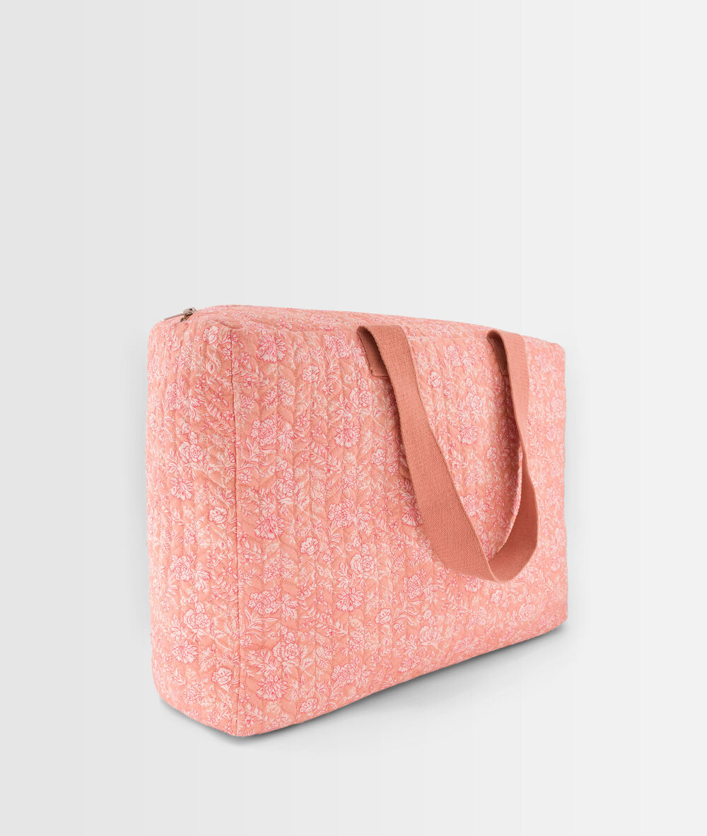 Cabas en coton rose imprimé daryl blush.
