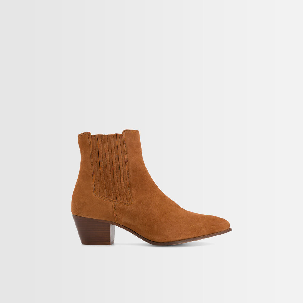 Bottines camel à talons gaby camel.