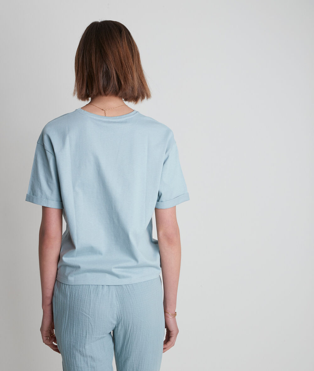 Tee-shirt en coton céladon icocoon celadon.
