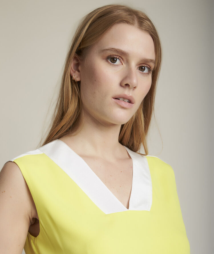 Top bimatière jaune elisa ecru.