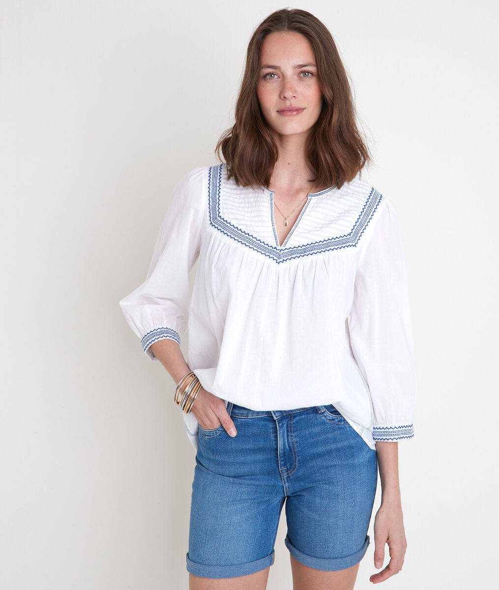 Blouse blanche brodée Talissa | 1-2-3 Blouse blanche brodée Talissa PhotoZ | 1-2-3
