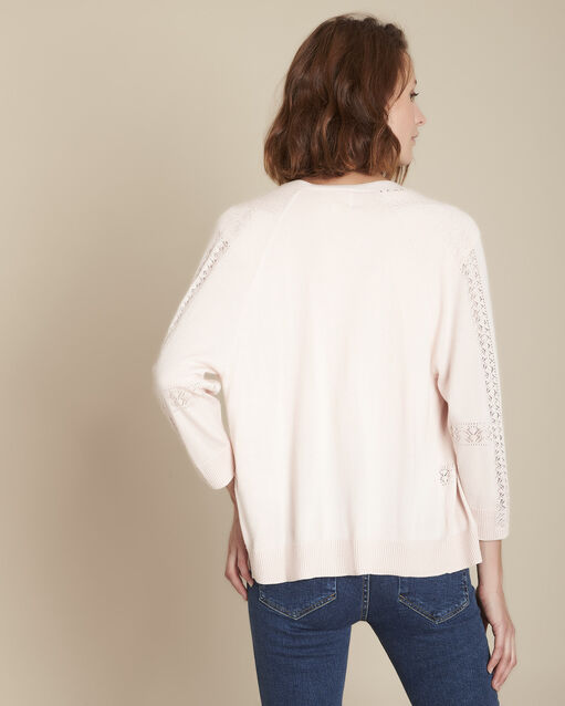 Cardigan nude ajouré foly poudre.