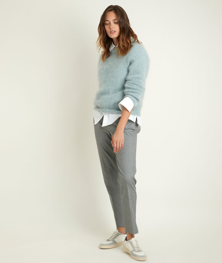 Chemise en coton esmeralda blanc.