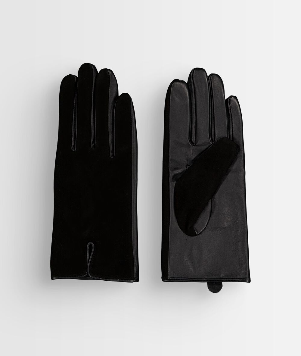 Gants en cuir noirs urvan noir.