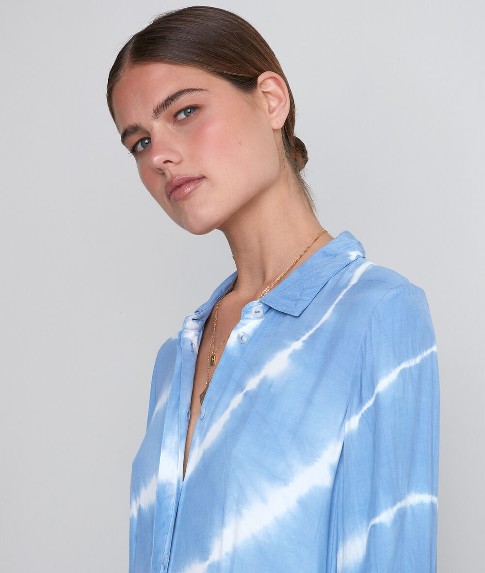 Robe chemise tie & dye bleu ciel laurice bis ciel.