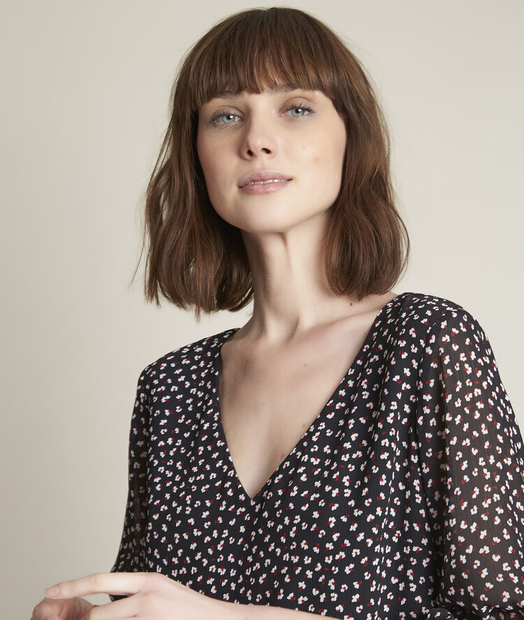 Robe courte imprimée clarisse noir.