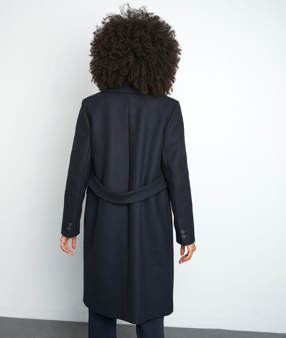 Manteau droit bleu marine loulou marine.