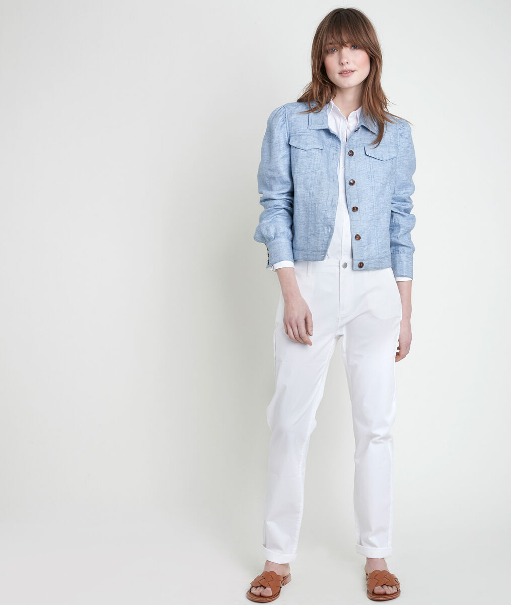 Veste en lin azur Passion | 1-2-3 Veste en lin azur Passion PhotoZ | 1-2-3