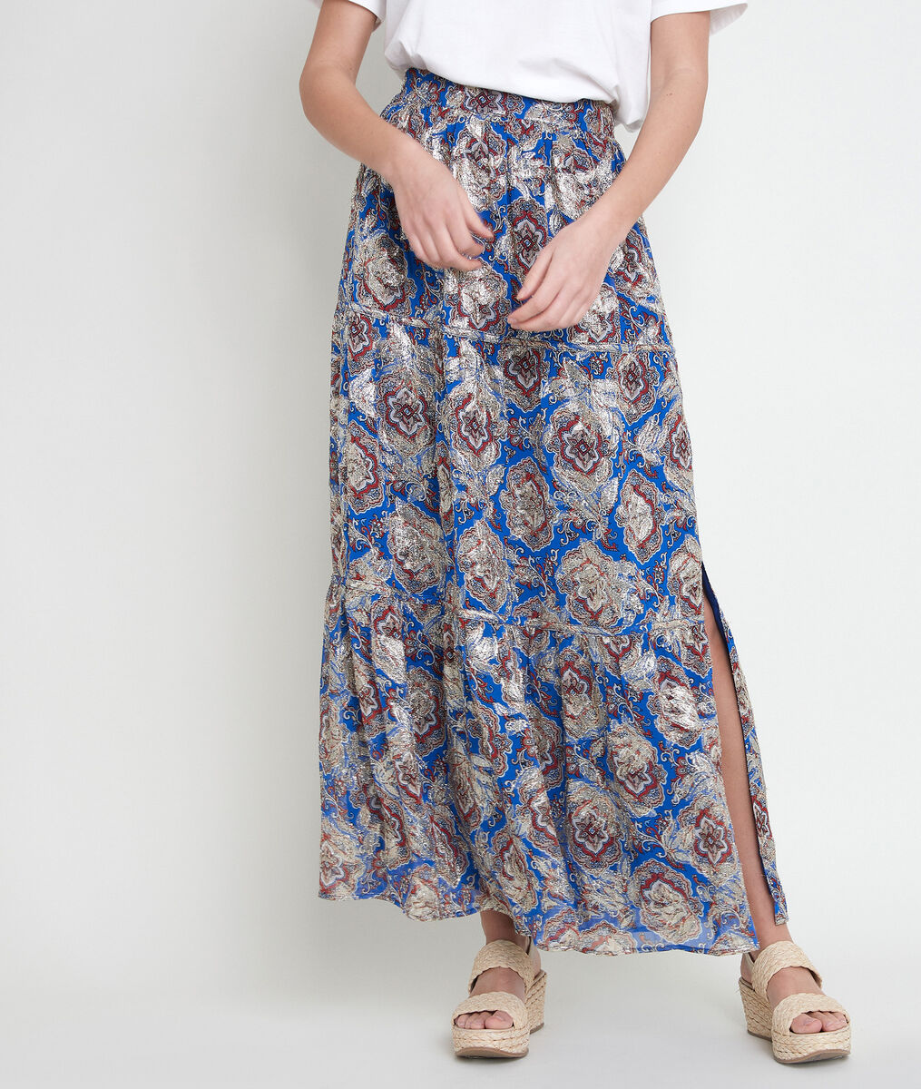 Langer Rock mit Lurex-Print Esma | 1-2-3 Langer Rock mit Lurex-Print Esma PhotoZ | 1-2-3