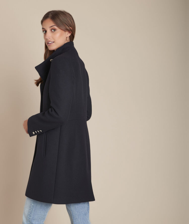 Manteau marine double boutonnage laine jasmin marine.