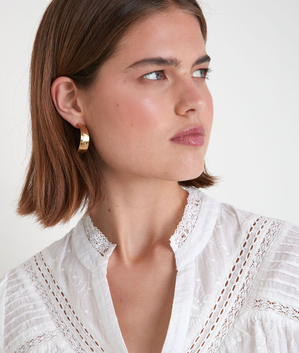 Blouse brodée en coton blanc Aicha | 1-2-3 Blouse brodée en coton blanc Aicha PhotoZ | 1-2-3