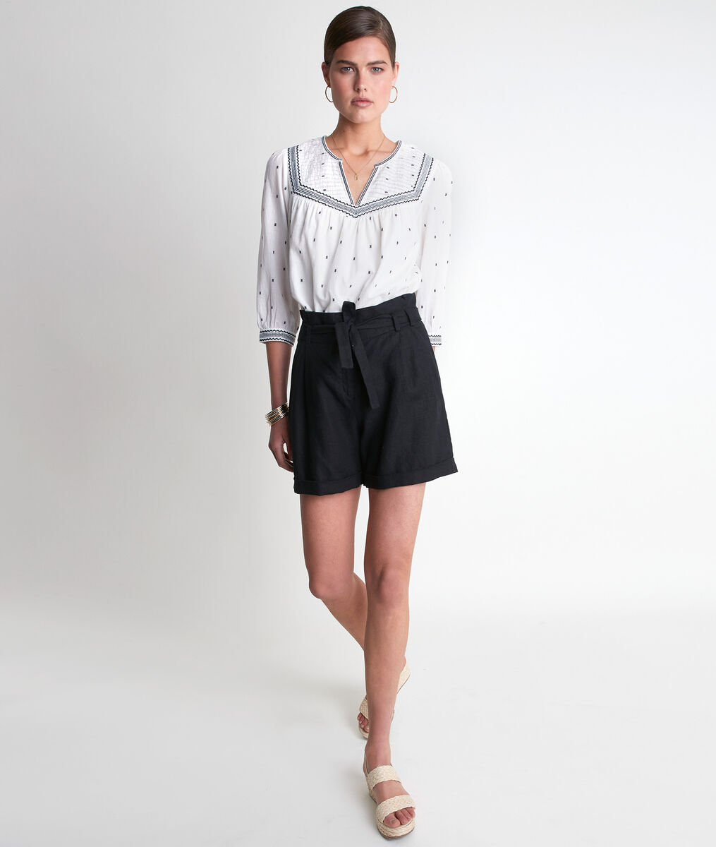 Short en lin certifié noir Fariel | 1-2-3 Short en lin certifié noir Fariel PhotoZ | 1-2-3