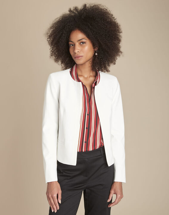 Veste écrue gros grain en microfibre Charme | 1-2-3 Veste écrue gros grain en microfibre Charme PhotoZ | 1-2-3