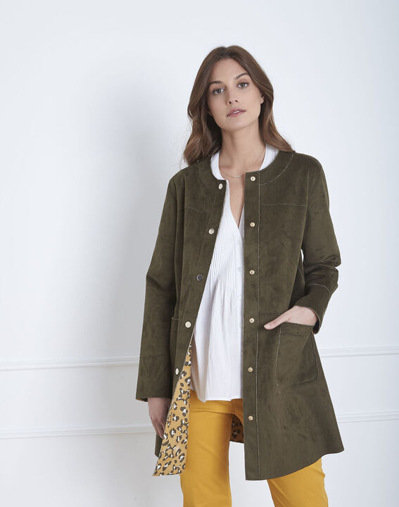 Manteau kaki effet peau Fabiana | 1-2-3 Manteau kaki effet peau Fabiana PhotoZ | 1-2-3