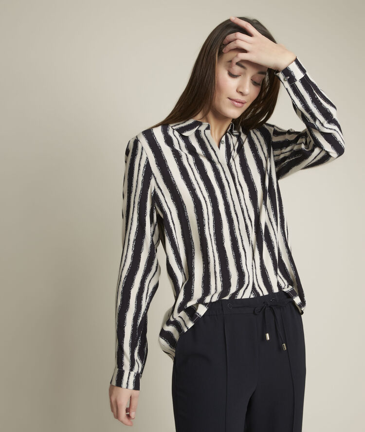 Chemise imprim&eacute;e erika noir/blanc.