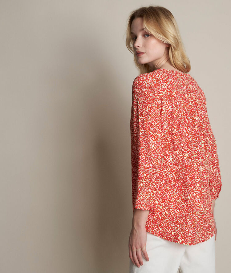 Blouse imprimée eclipse coquelicot.