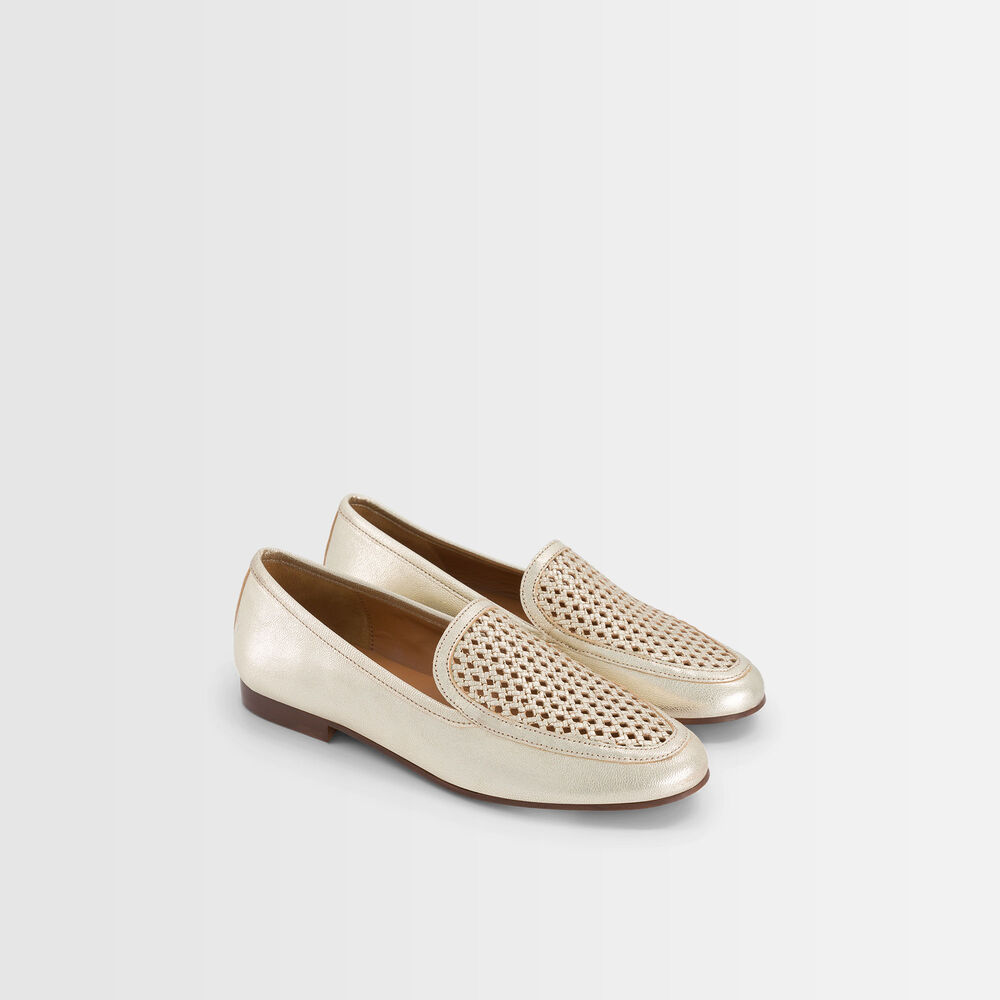 Mocassins dorés gladys or.