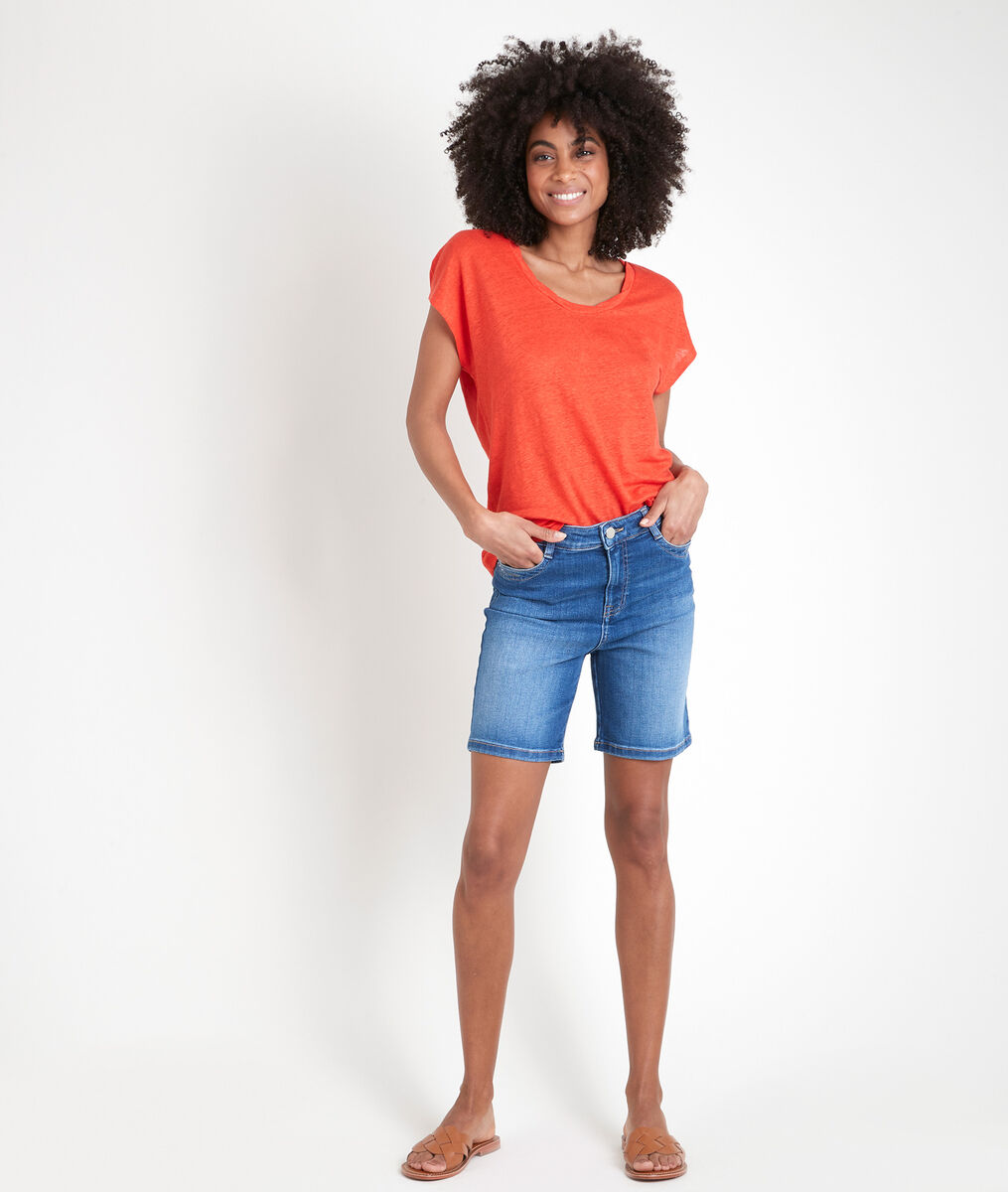 Tee-shirt en lin biologique corail Icool | 1-2-3 Tee-shirt en lin biologique corail Icool PhotoZ | 1-2-3