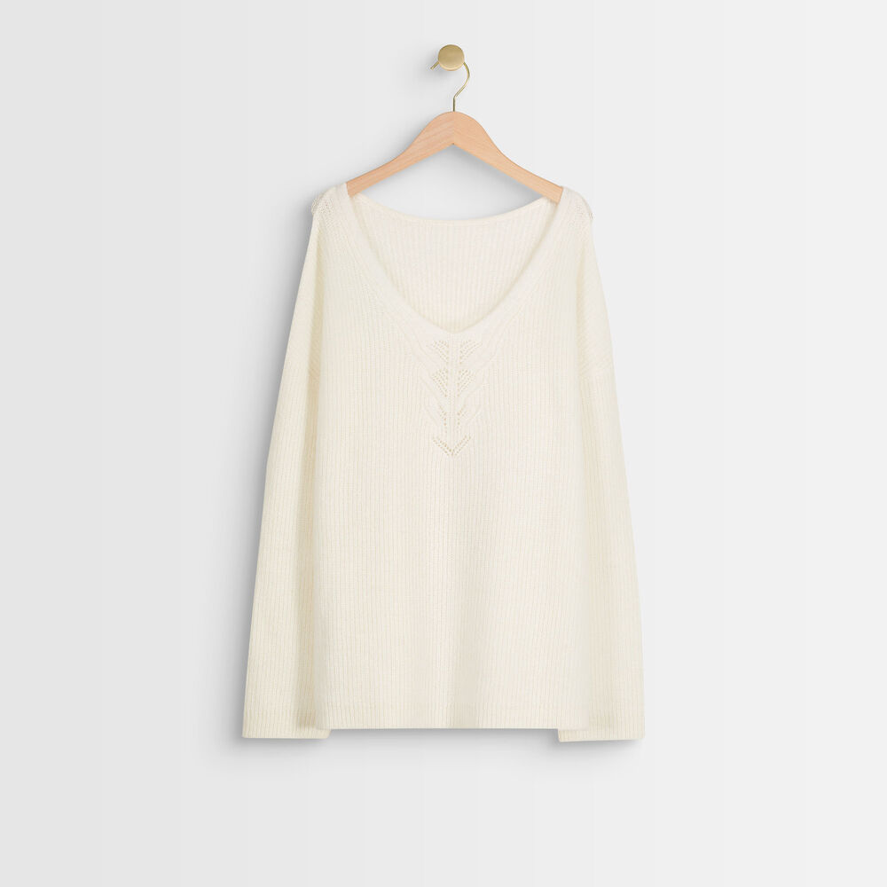 Pull en alpaga mélangé écru rebelle ecru.