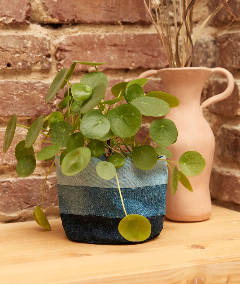 Cache pot en denim eco-responsable | 1-2-3 Cache pot en denim eco-responsable PhotoZ | 1-2-3