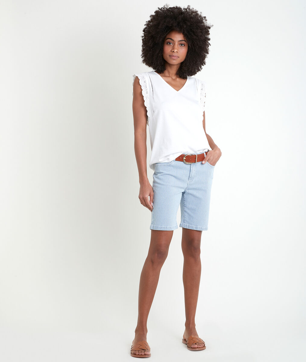 Tee-shirt écru à dentelle Isaline | 1-2-3 Tee-shirt écru à dentelle Isaline PhotoZ | 1-2-3