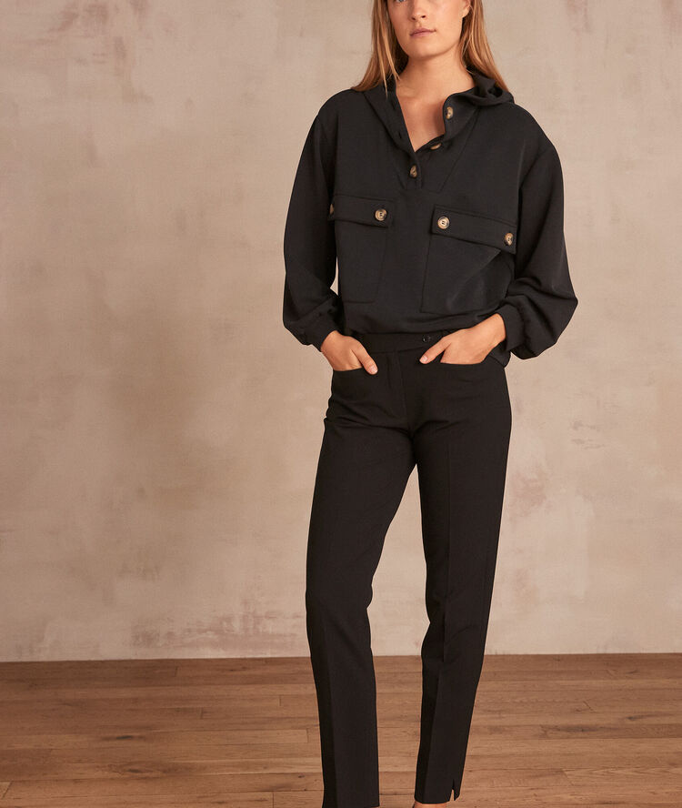 Pantalon en microfibre cigarette valero noir.