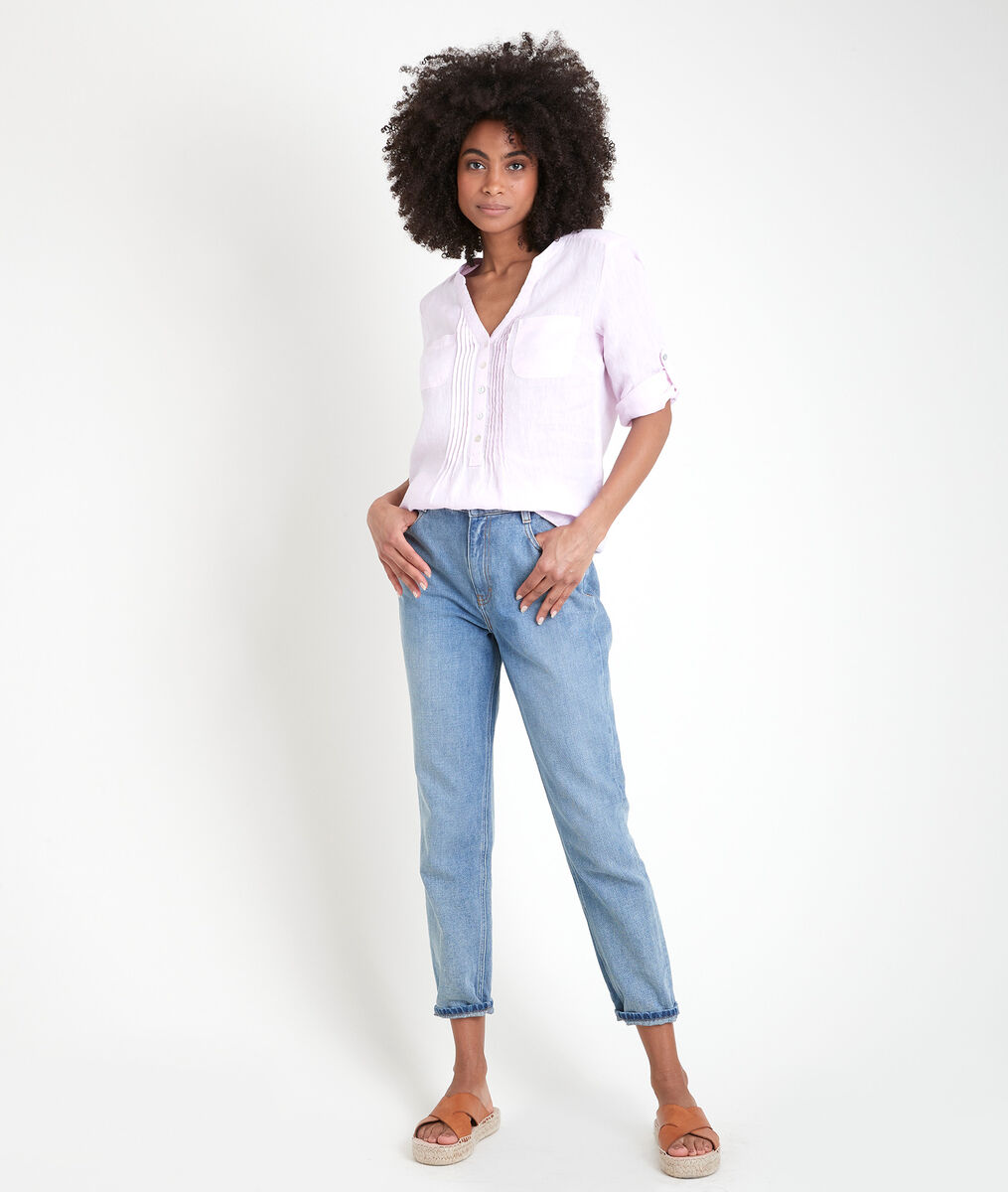 Chemise en lin nude Roma | 1-2-3 Chemise en lin nude Roma PhotoZ | 1-2-3