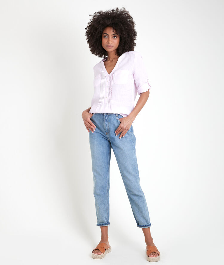 Nudefarbenes leinenhemd roma nude.